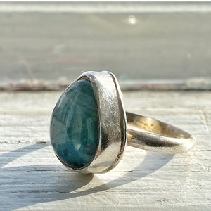 Blue Aventurine Sterling Silver Ring. Size 7 1/2.